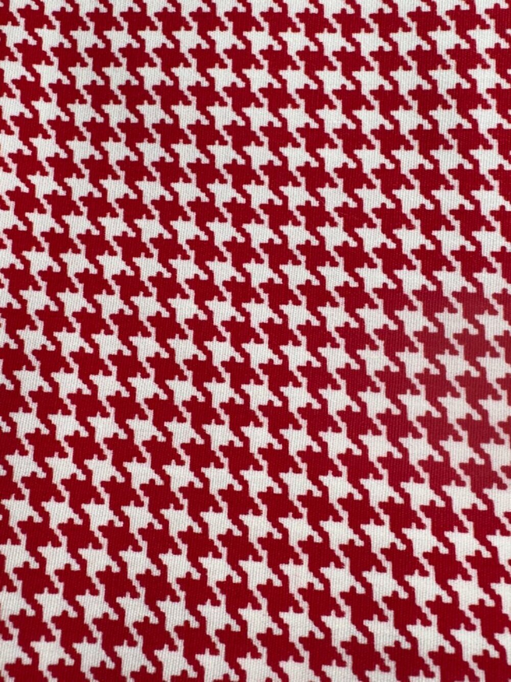 Just shy 4 yards Houndstooth Red White Bottom Weight Deco Vintage 36" Wide #987